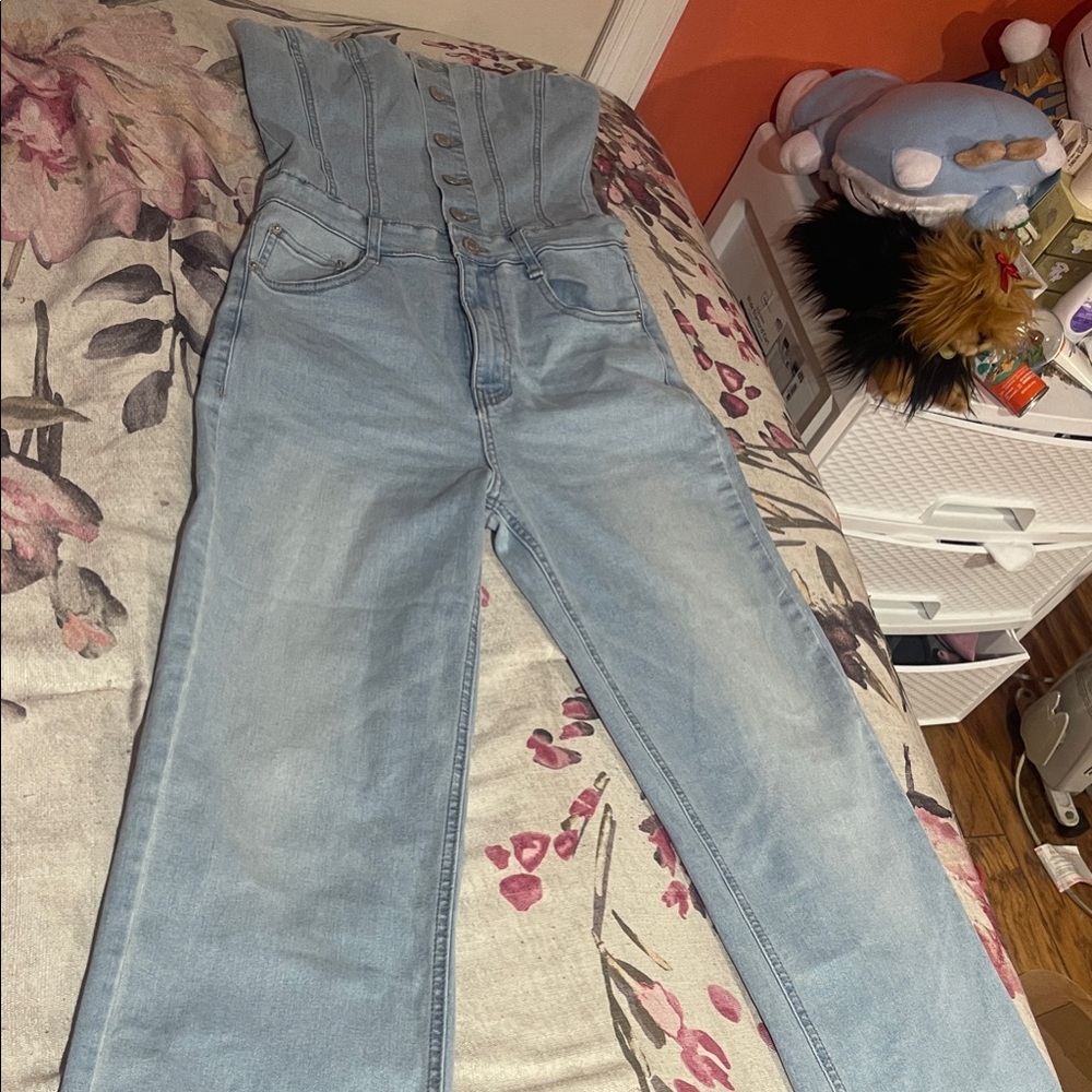 Forever 21 Light Blue Women's Denim Overalls